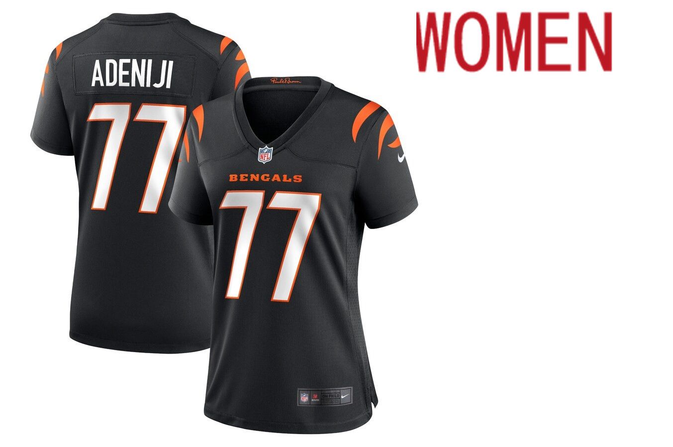 Women Cincinnati Bengals #77 Hakeem Adeniji Nike Black Game NFL Jersey